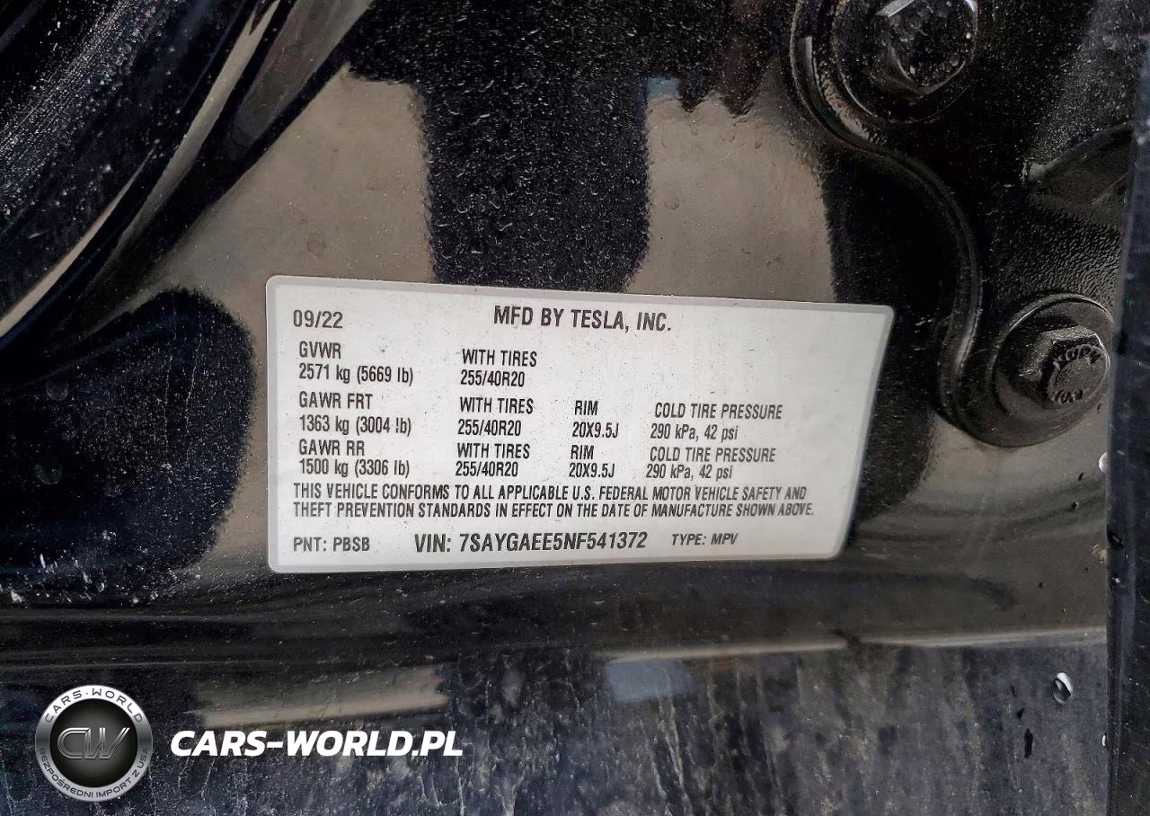 2022 Tesla Model Y VIN:7SAYGAEE5NF541372 - 12