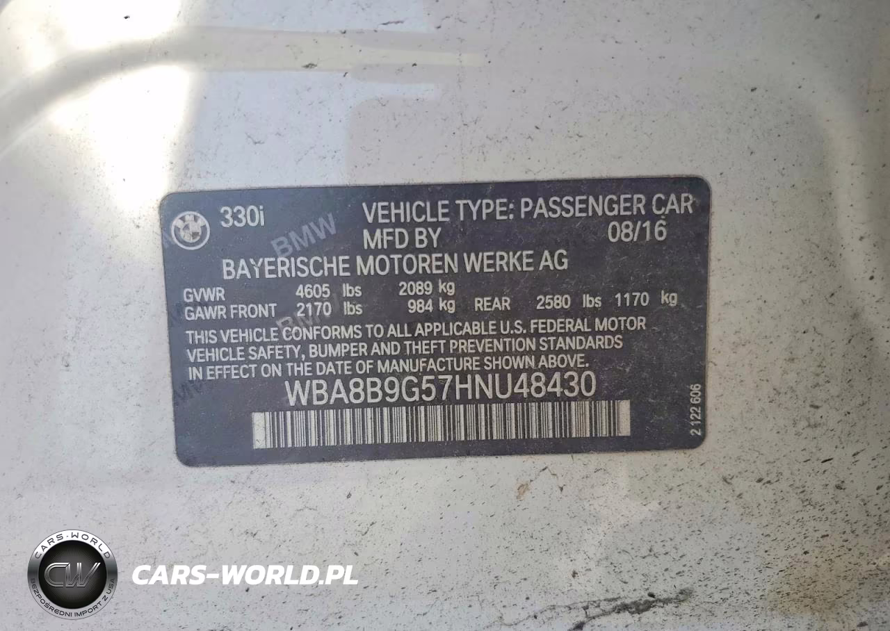 2017 BMW 330 I VIN:WBA8B9G57HNU48430 - 12