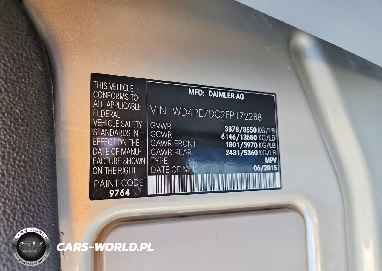 2015 Mercedes-Benz Sprinter 2500 VIN:WD4PE7DC2FP172288 - 12