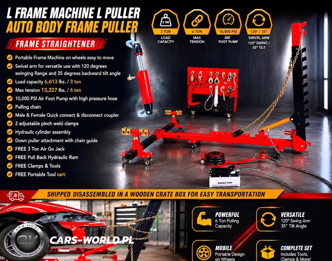 2026 Portable 2 Clamp Frame Puller Frame Straightener + Air Jack + Pull Back Hydraulic Ram VIN:38912888 - 10