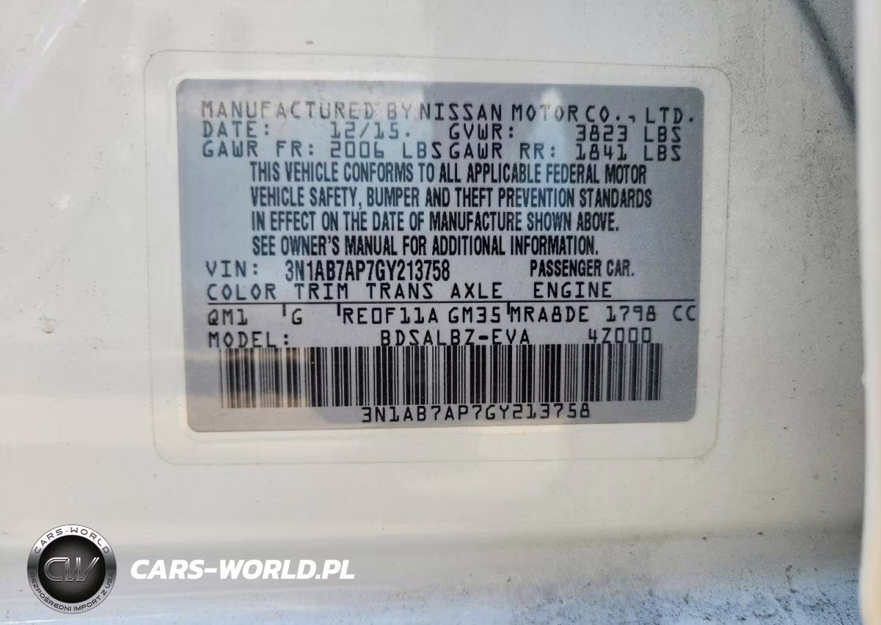 2016 Nissan Sentra S VIN:3N1AB7AP7GY213758 - 12