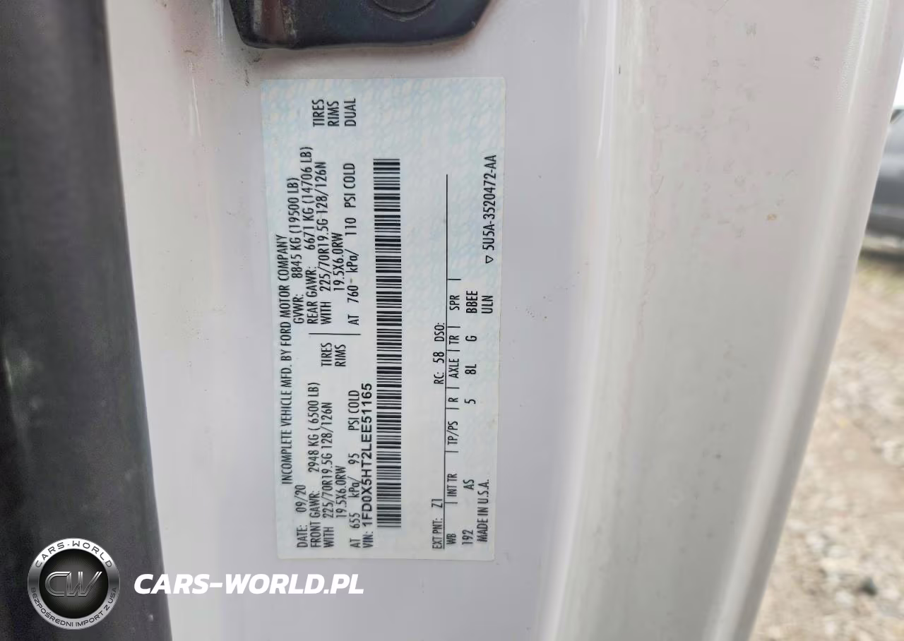2020 Ford F550 Super Duty VIN:1FD0X5HT2LEE51165 - 12