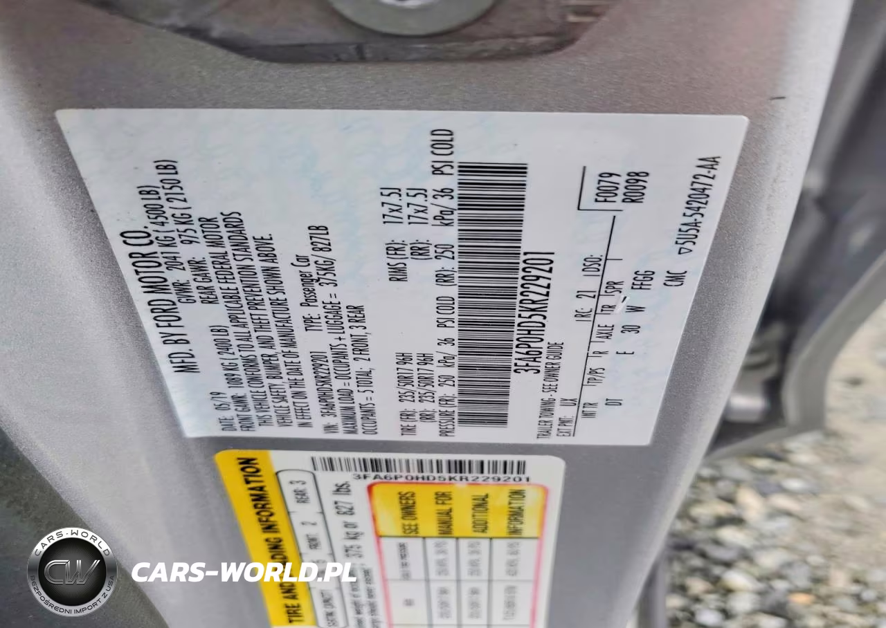 2019 Ford Fusion Se VIN:3FA6P0HD5KR229201 - 12