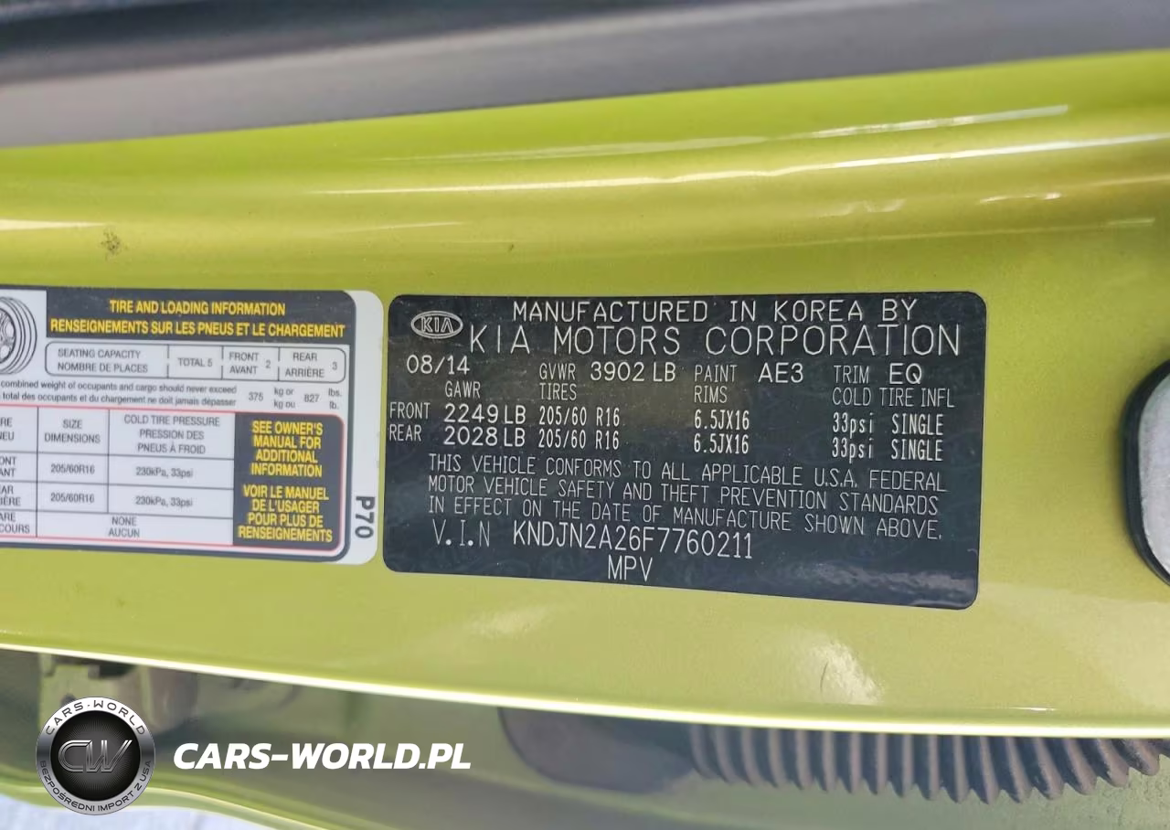 2015 Kia Soul Base VIN:KNDJN2A26F7760211 - 12