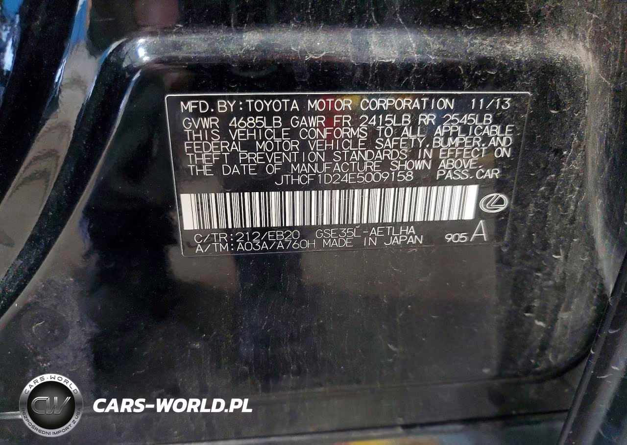 2014 Lexus Is 250 VIN:JTHCF1D24E5009158 - 12