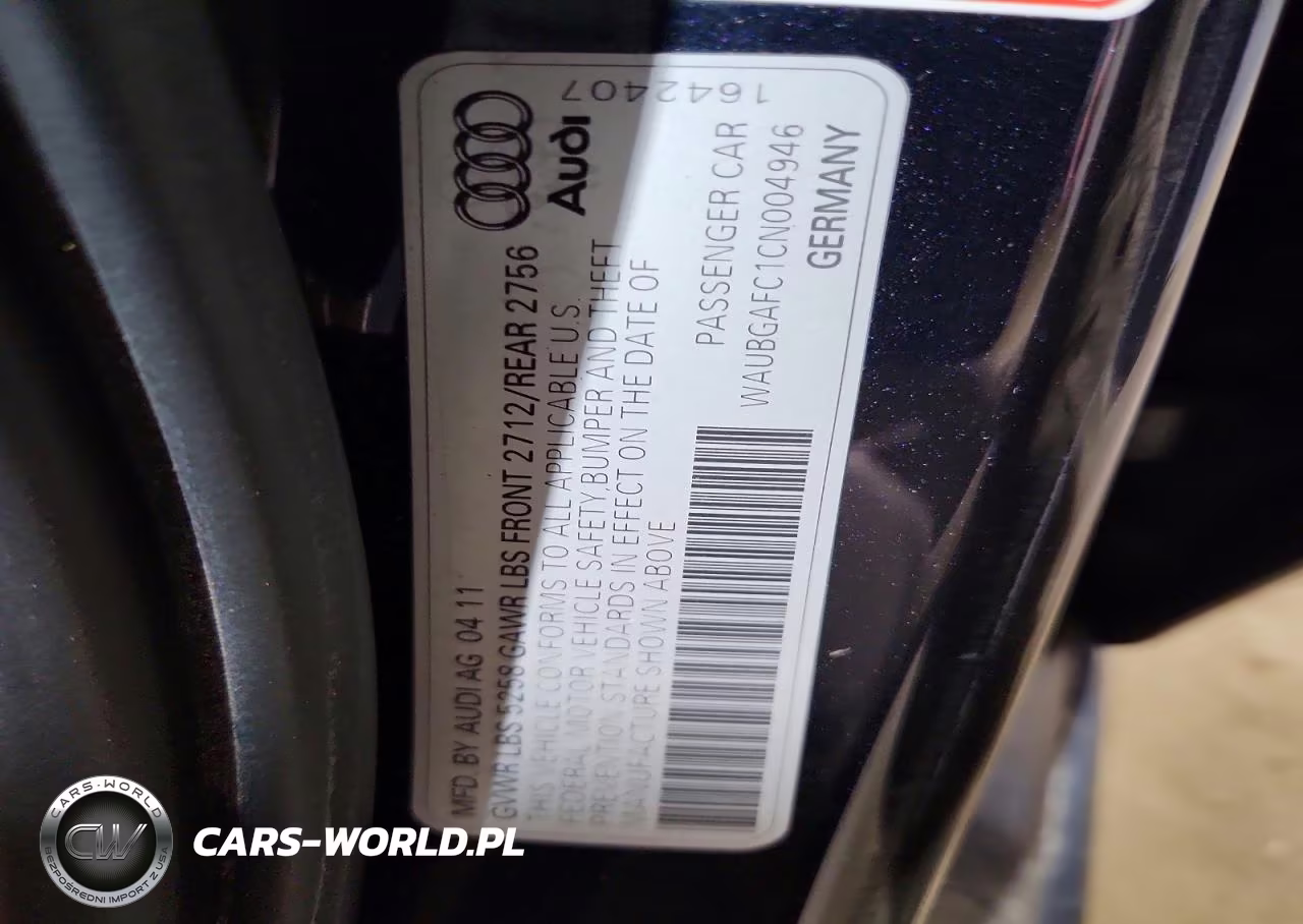2012 Audi A6 VIN:WAUBGAFC1CN004946 - 12