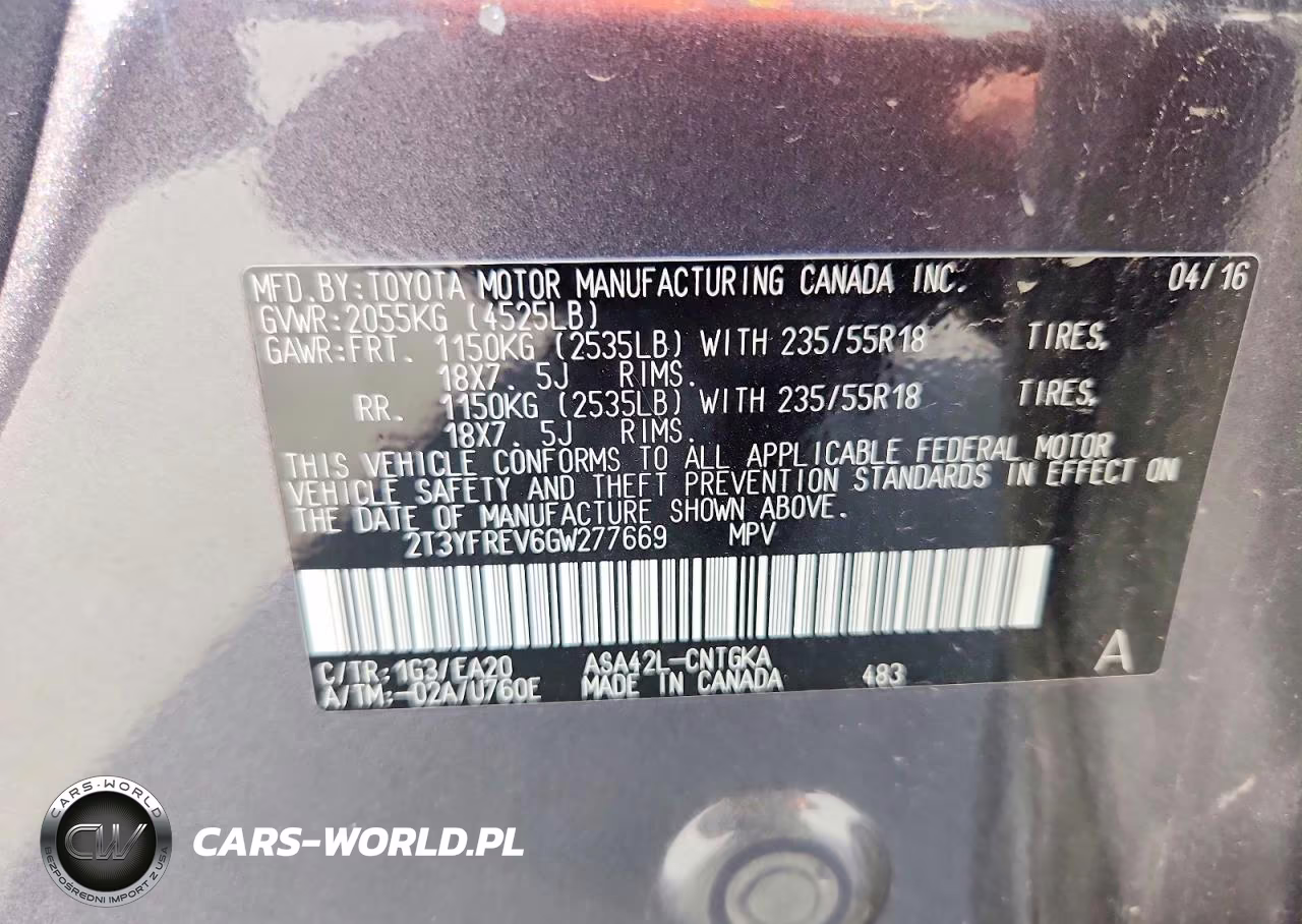 2016 Toyota Rav4 Limited VIN:2T3YFREV6GW277669 - 13