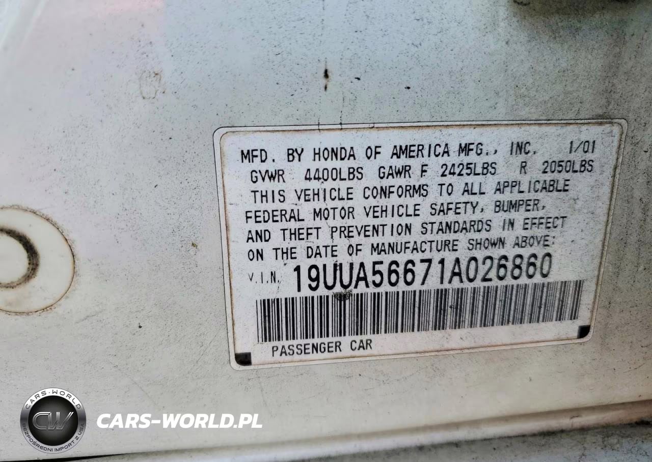 2001 Acura 3.2Tl VIN:19UUA56671A026860 - 13