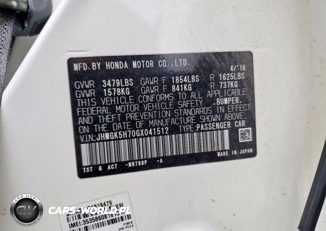 2016 Honda Fit Ex VIN:JHMGK5H70GX041512 - 13
