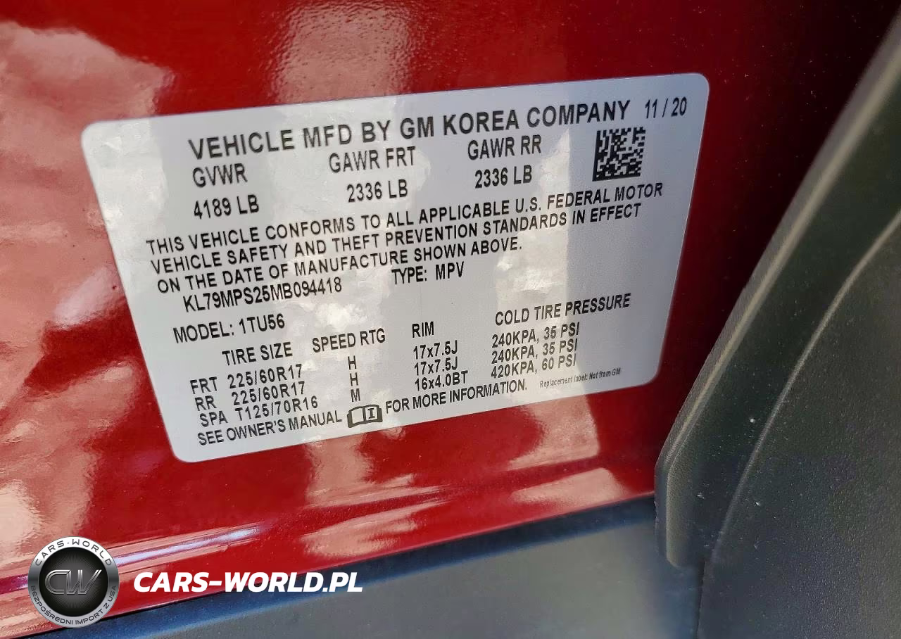 2021 Chevrolet Trailblazer Lt VIN:KL79MPS25MB094418 - 13