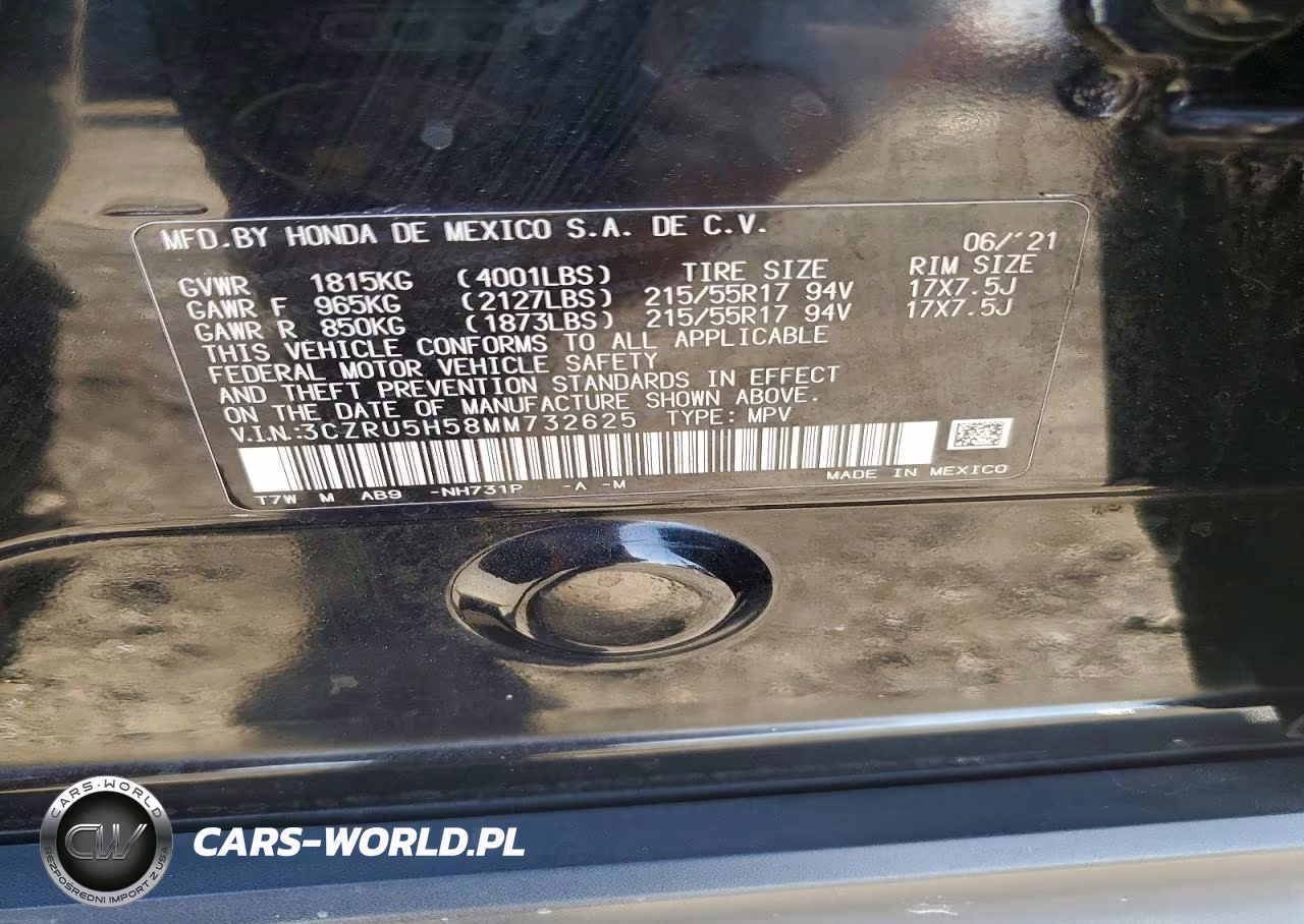 2021 Honda Hr-V Ex VIN:3CZRU5H58MM732625 - 12