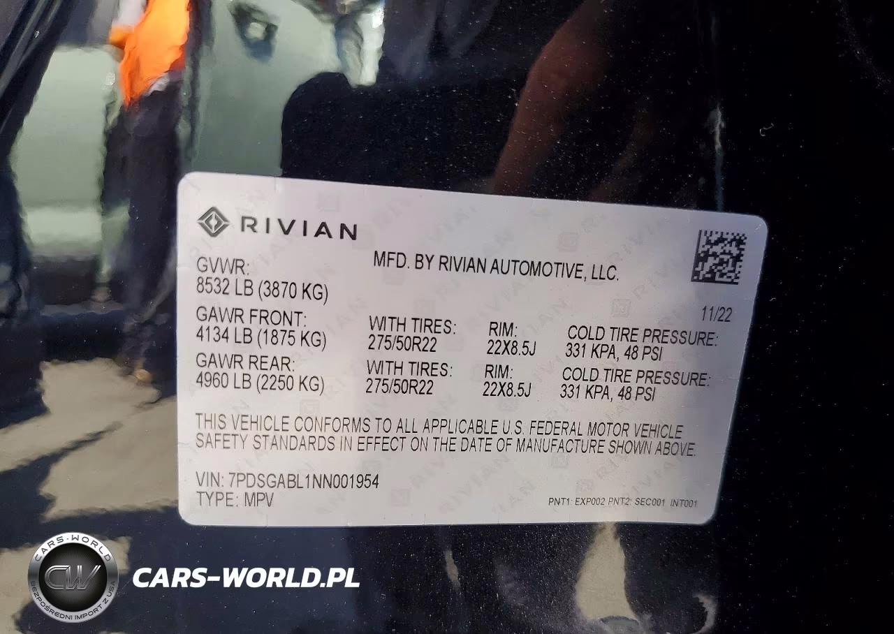 2022 Rivian R1S Launch Edition VIN:7PDSGABL1NN001954 - 13