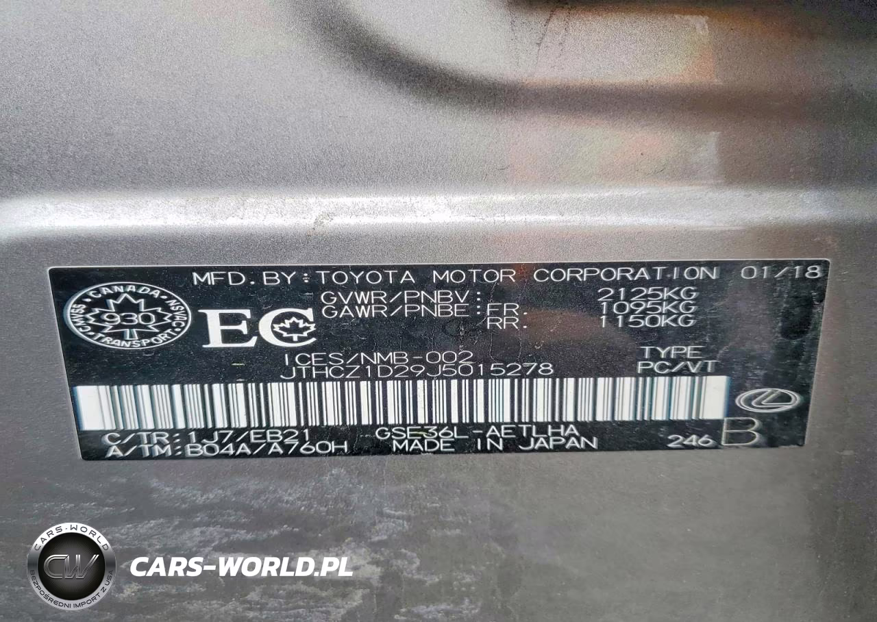 2018 Lexus Is 350 VIN:JTHCZ1D29J5015278 - 13