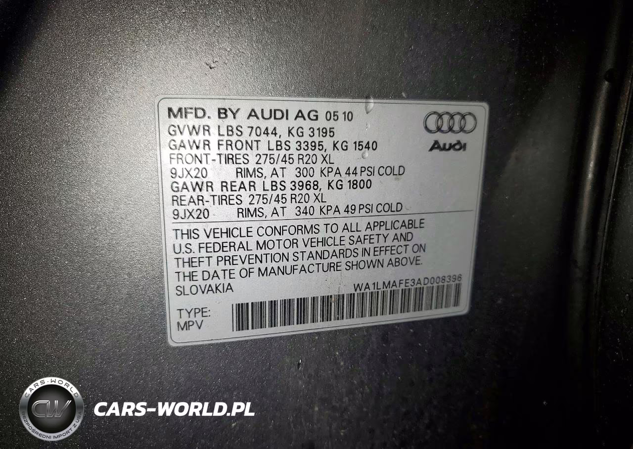 2010 Audi Q7 Premium Plus VIN:WA1LMAFE3AD008396 - 13