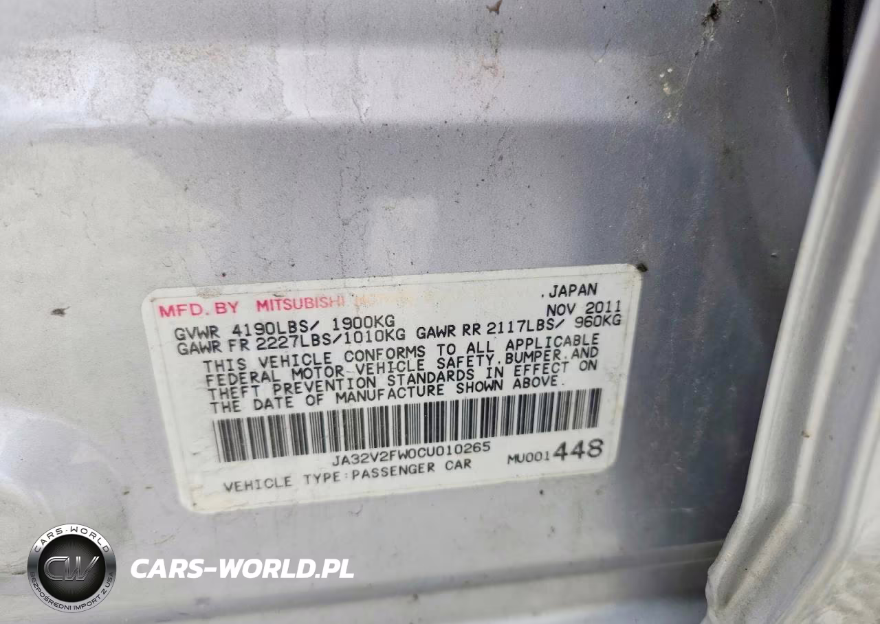 2012 Mitsubishi Lancer Se VIN:JA32V2FW0CU010265 - 13