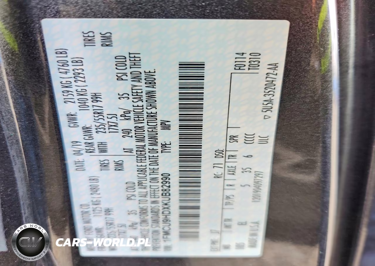 2019 Ford Escape Sel VIN:1FMCU9HDXKUB82990 - 13