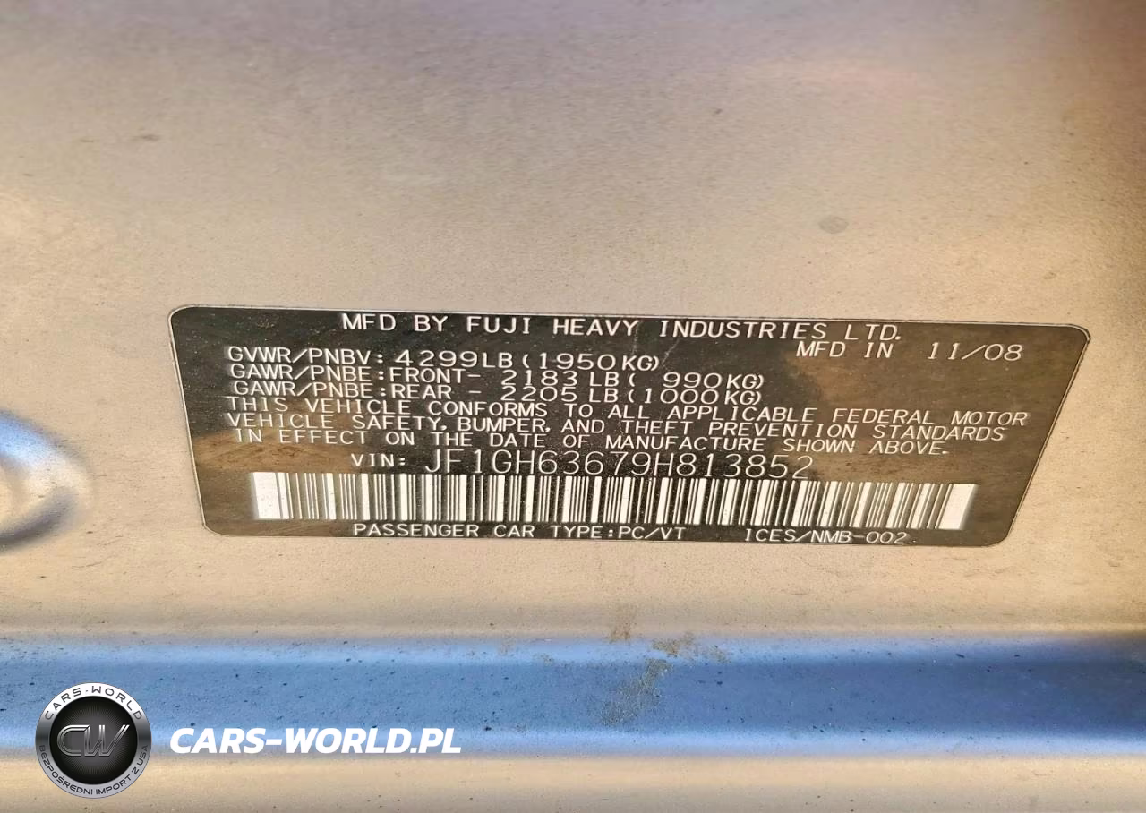 2009 Subaru Impreza Outback Sport VIN:JF1GH63679H813852 - 12