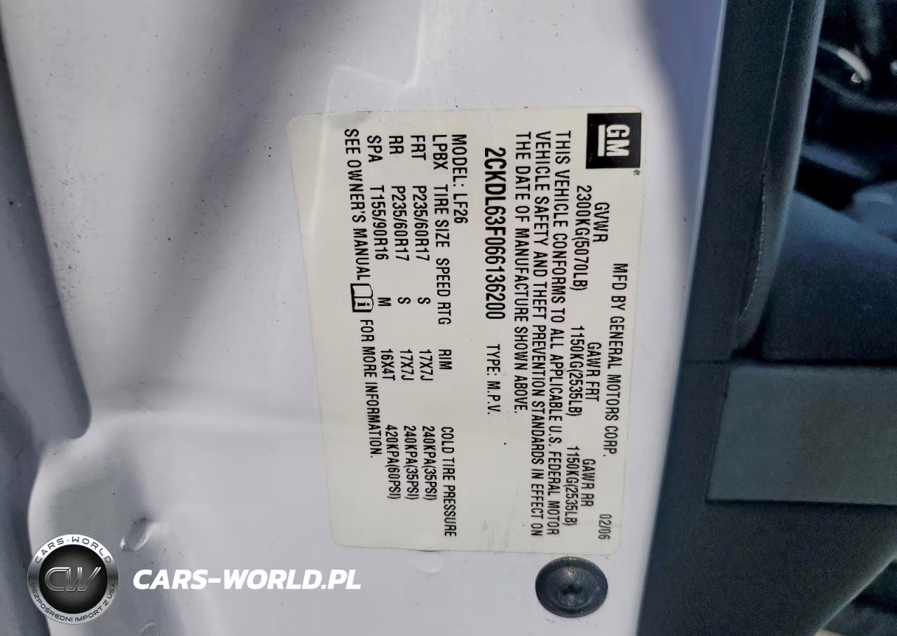 2006 Pontiac Torrent VIN:2CKDL63F066136200 - 12