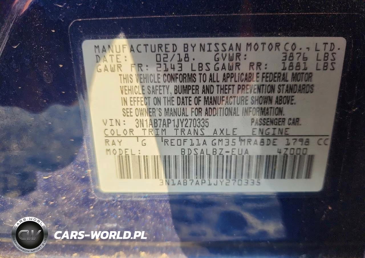 2018 Nissan Sentra S VIN:3N1AB7AP1JY270335 - 12