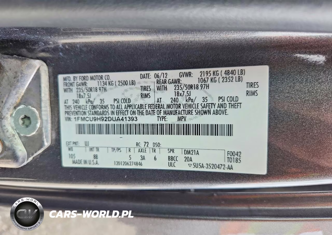 2013 Ford Escape Sel VIN:1FMCU9H92DUA41393 - 13
