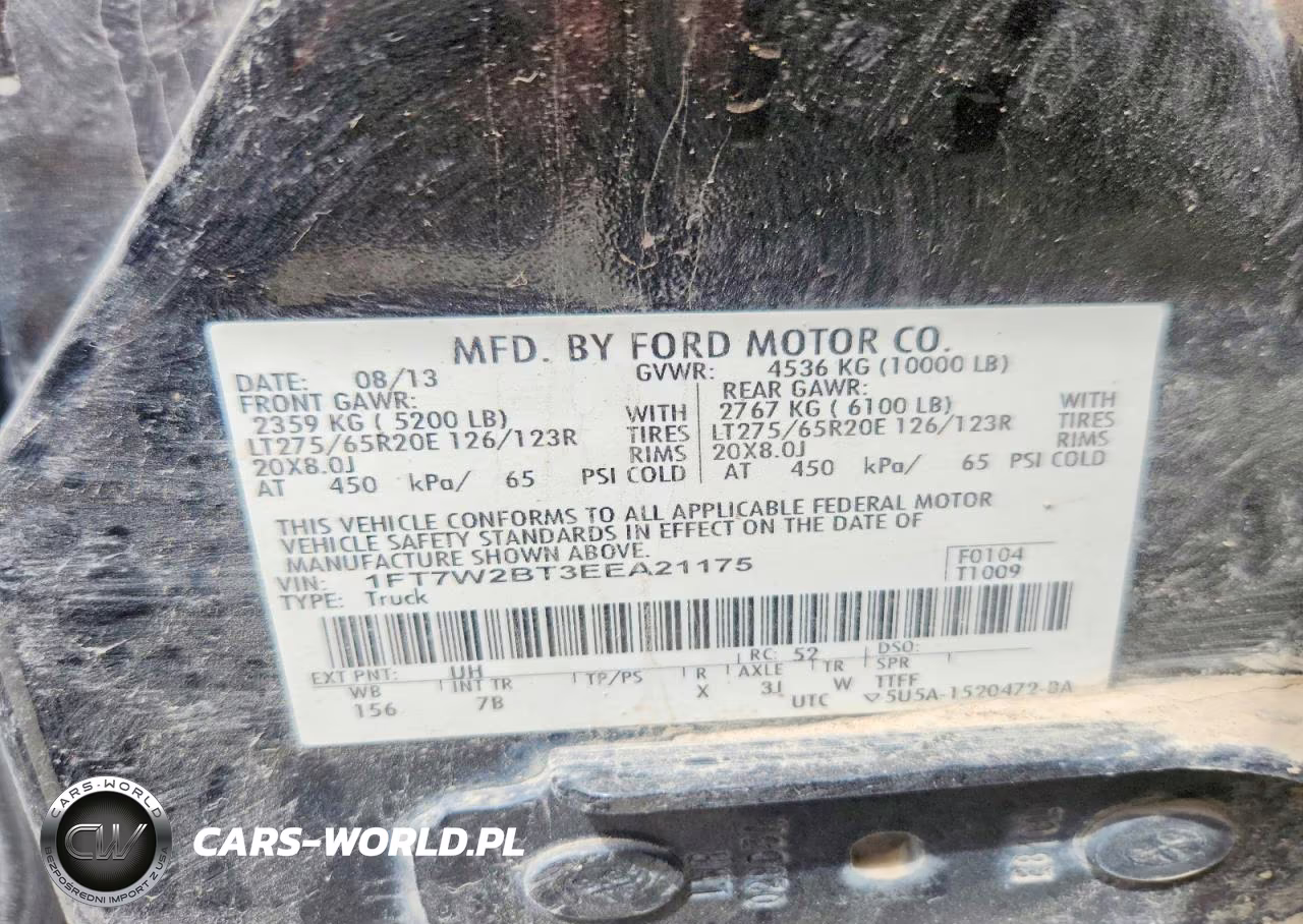 2014 Ford F250 Super Duty VIN:1FT7W2BT3EEA21175 - 13