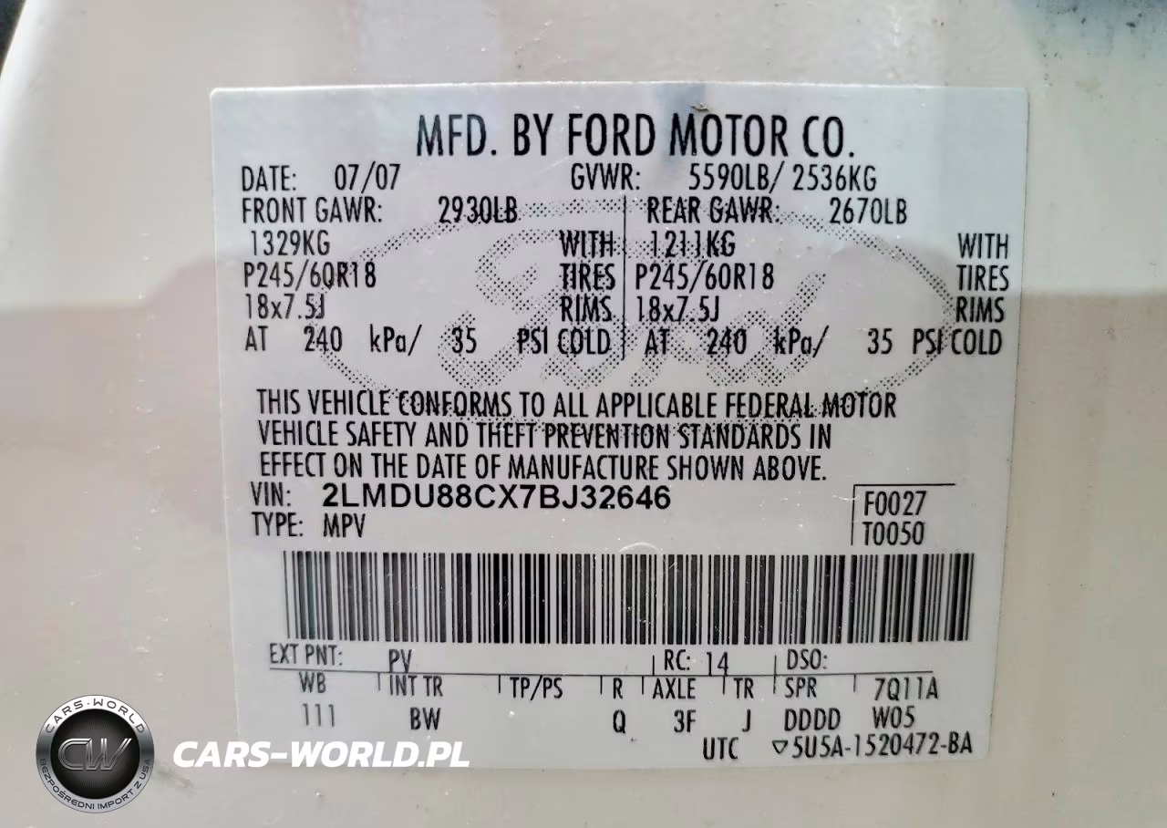 2007 Lincoln Mkx VIN:2LMDU88CX7BJ32646 - 13