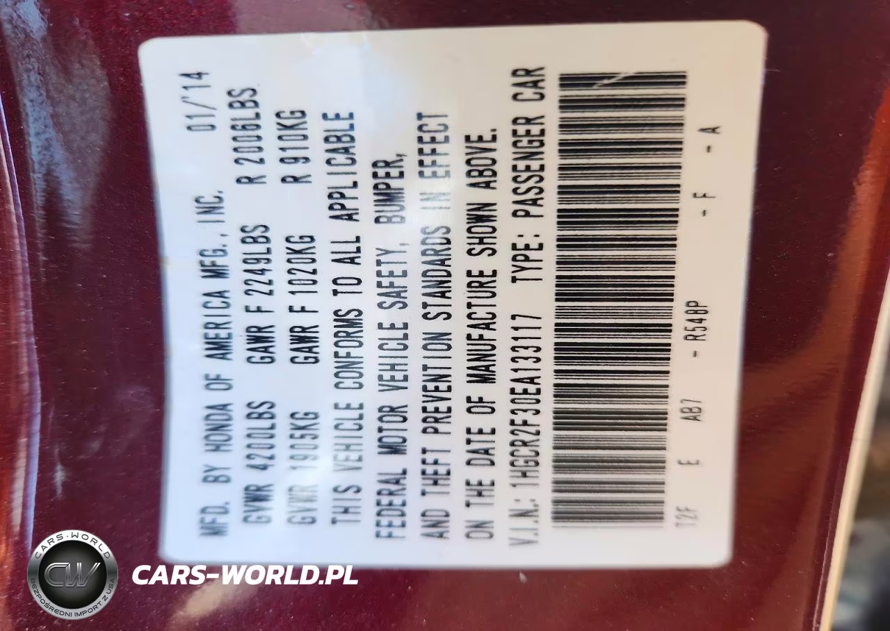 2014 Honda Accord Lx VIN:1HGCR2F30EA133117 - 13