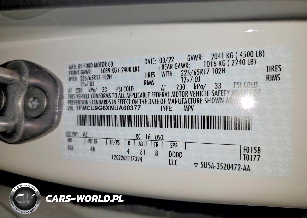 2022 Ford Escape Se VIN:1FMCU9G6XNUA60377 - 13