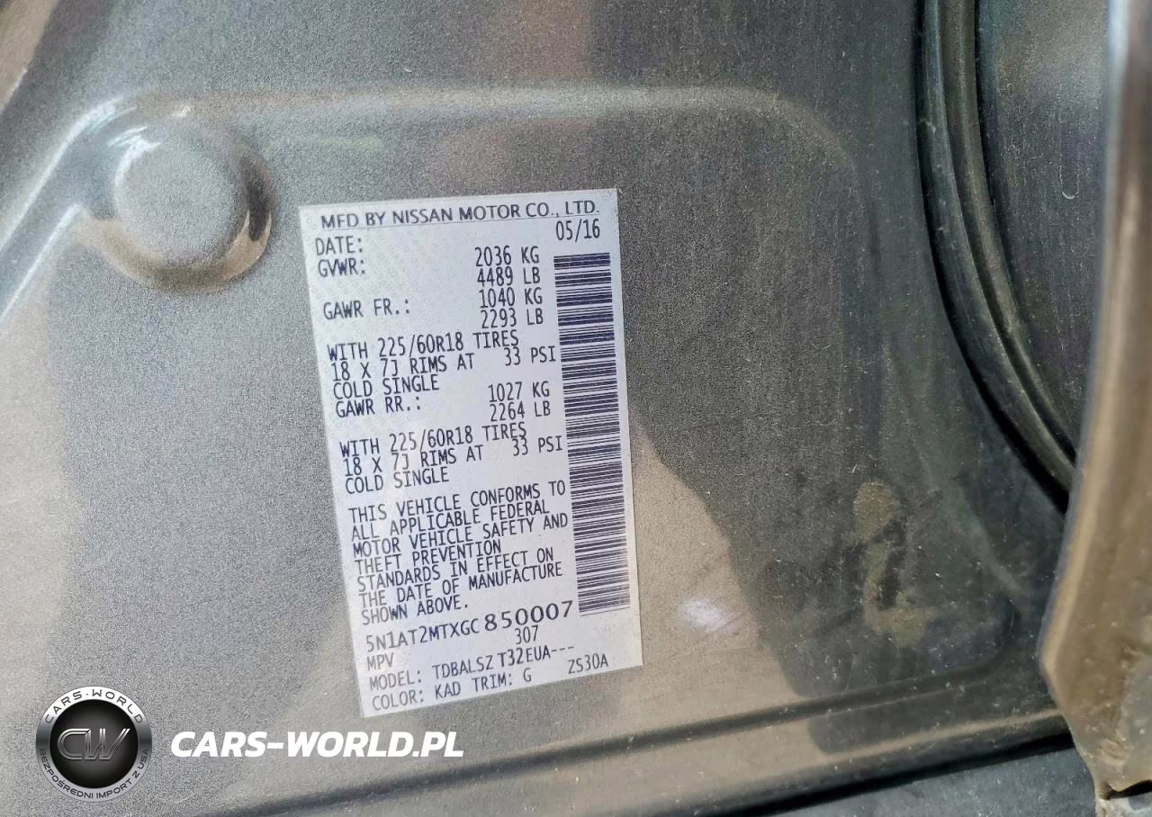 2016 Nissan Rogue Sl VIN:5N1AT2MTXGC850007 - 12