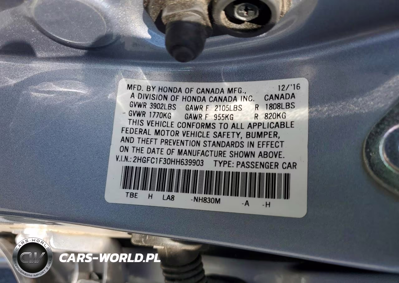 2017 Honda Civic Ex VIN:2HGFC1F30HH639903 - 13