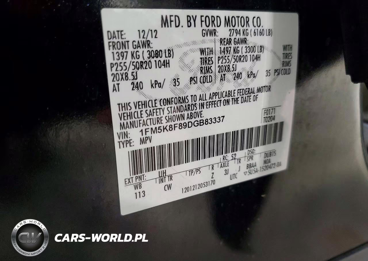 2013 Ford Explorer VIN:1FM5K8F89DGB83337 - 12