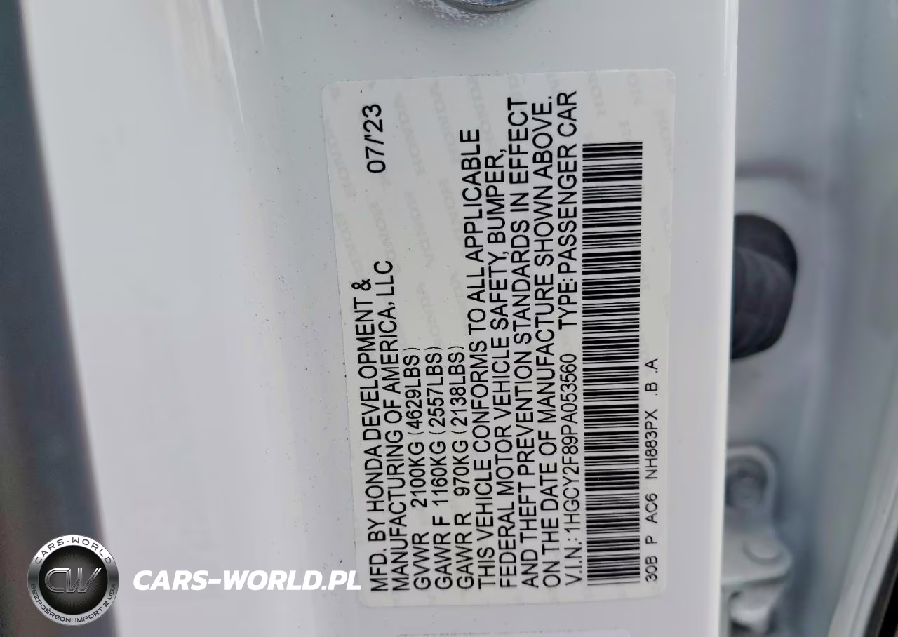 2023 Honda Accord VIN:1HGCY2F89PA053560 - 12