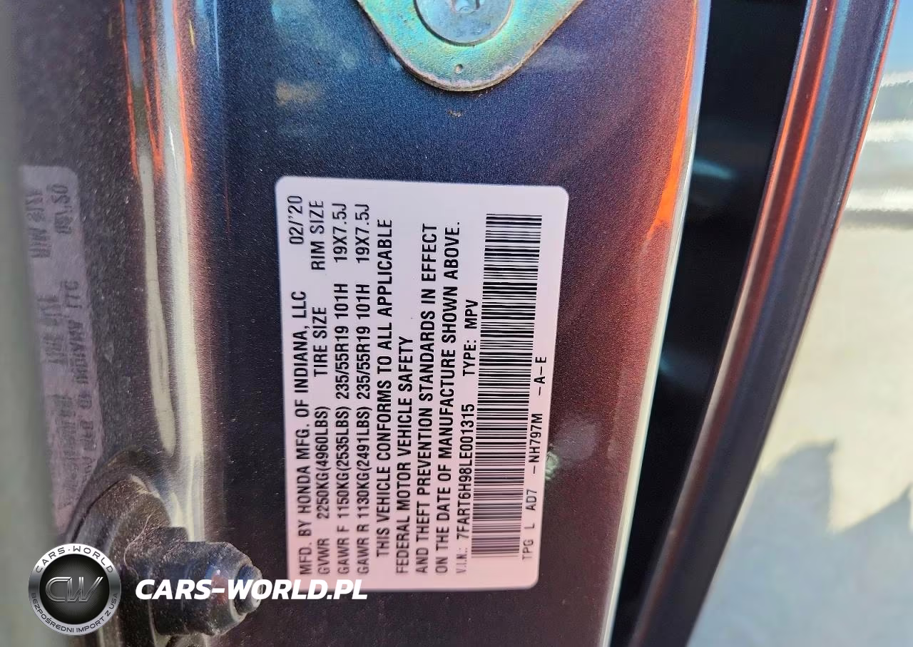 2020 Honda Cr-V Touring VIN:7FART6H98LE001315 - 13