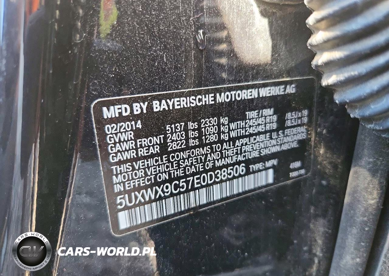 2014 BMW X3 xDrive28I VIN:5UXWX9C57E0D38506 - 13