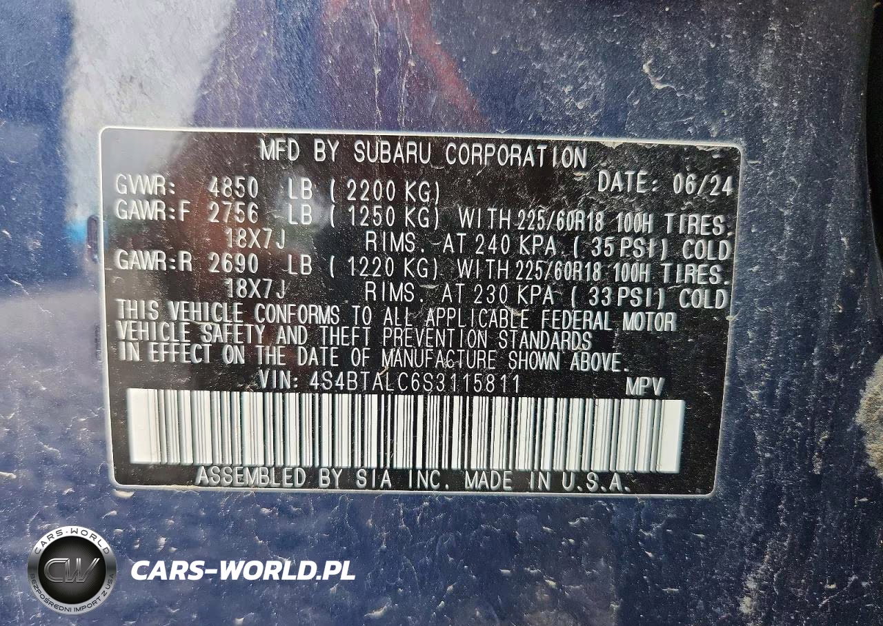 2025 Subaru Outback Onyx Edition VIN:4S4BTALC6S3115811 - 12