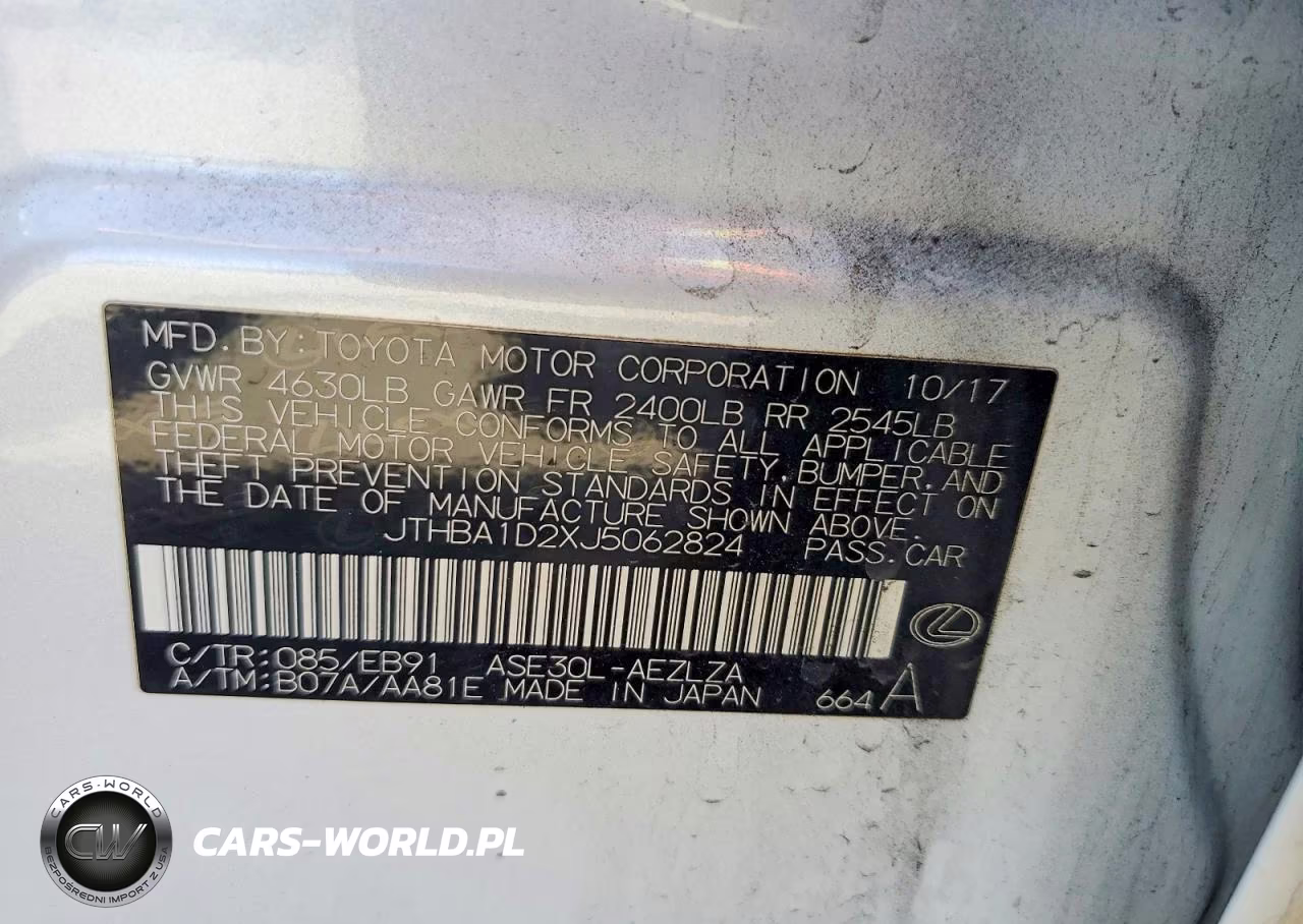 2018 Lexus Is 300 VIN:JTHBA1D2XJ5062824 - 12