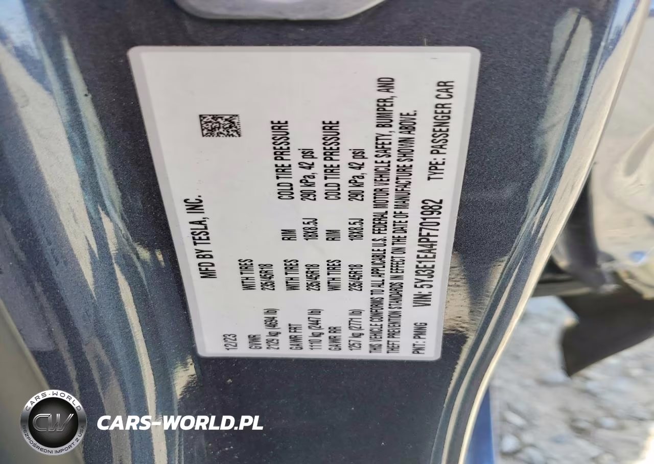 2023 Tesla Model 3 VIN:5YJ3E1EA4PF701982 - 12