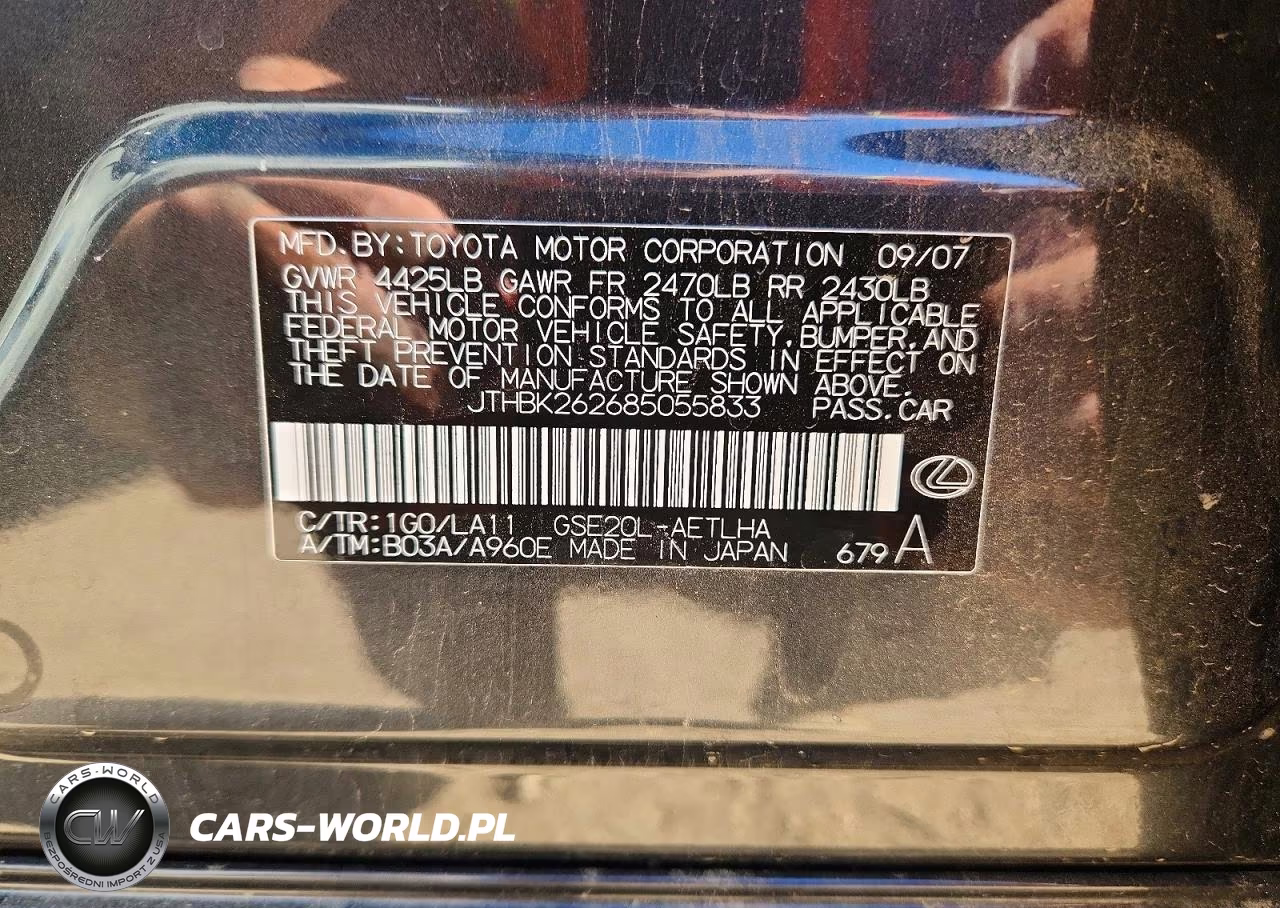 2008 Lexs Is250 VIN:JTHBK262685055833 - 12