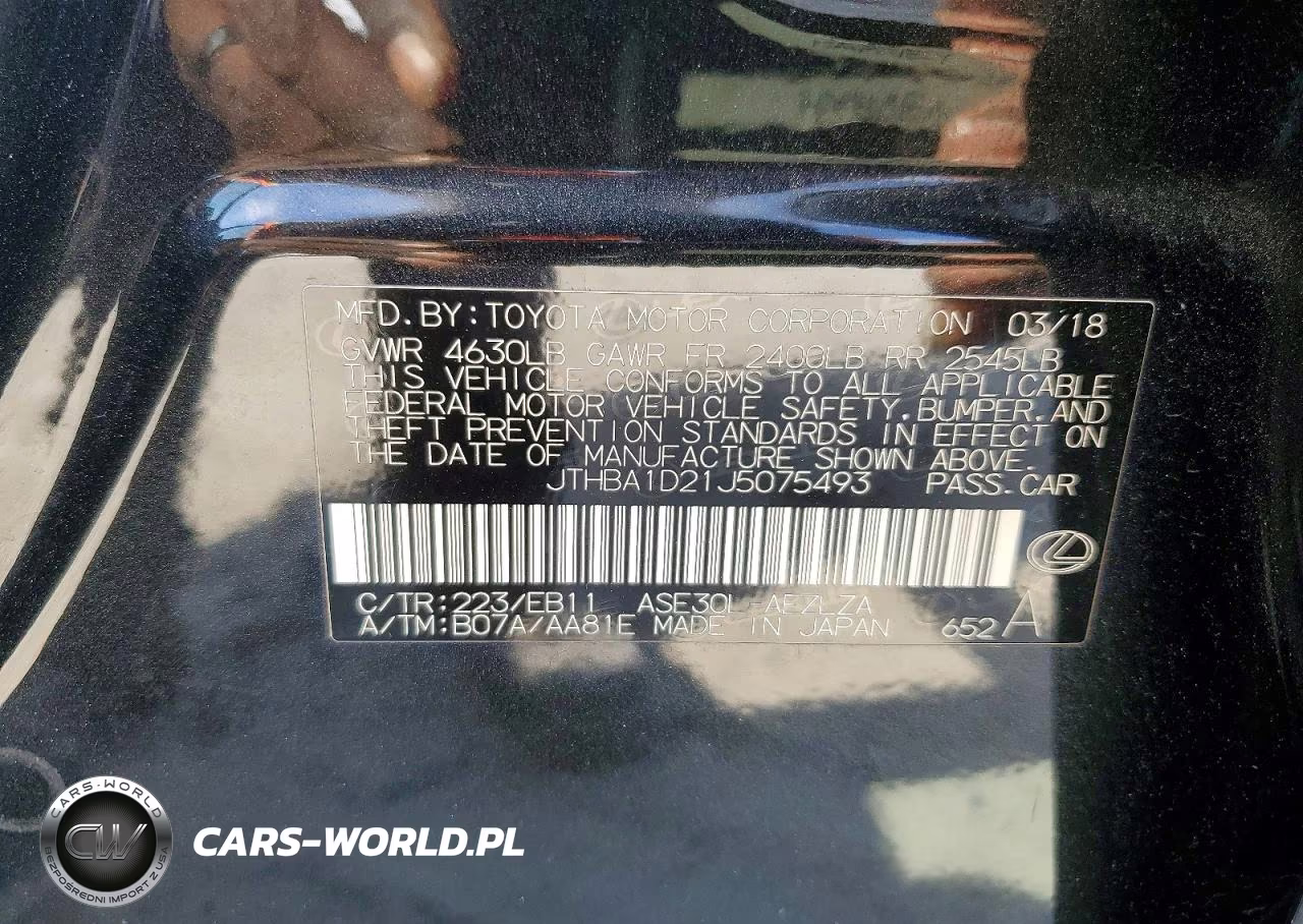 2018 Lexus Is 300 VIN:JTHBA1D21J5075493 - 12