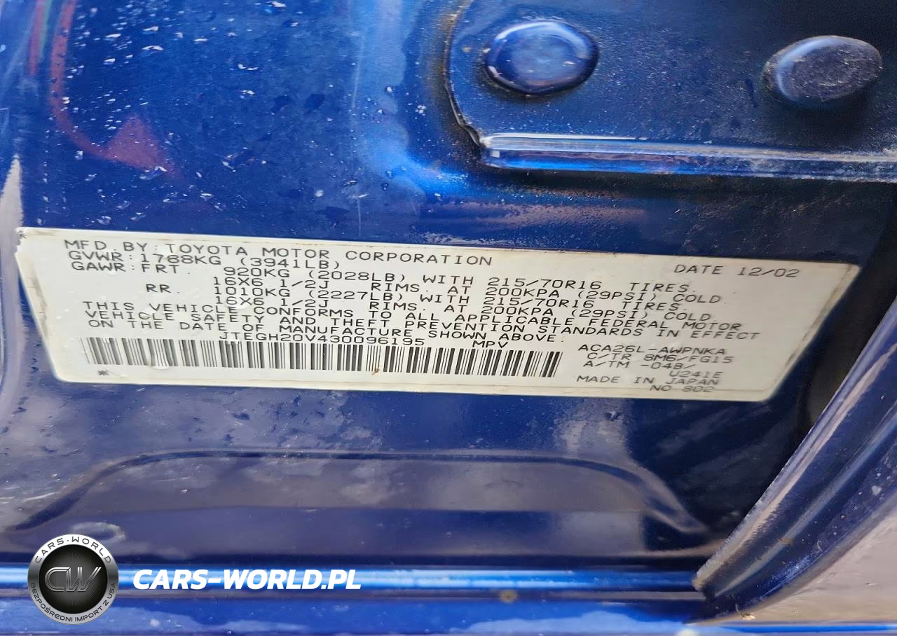 2003 Toyota Rav4 Base VIN:JTEGH20V430096195 - 13