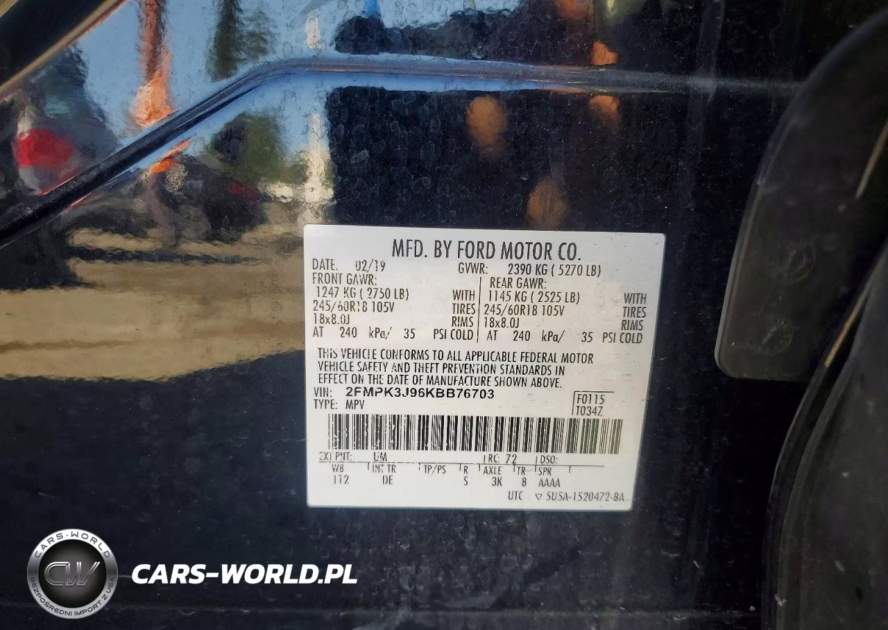 2019 Ford Edge Sel VIN:2FMPK3J96KBB76703 - 13