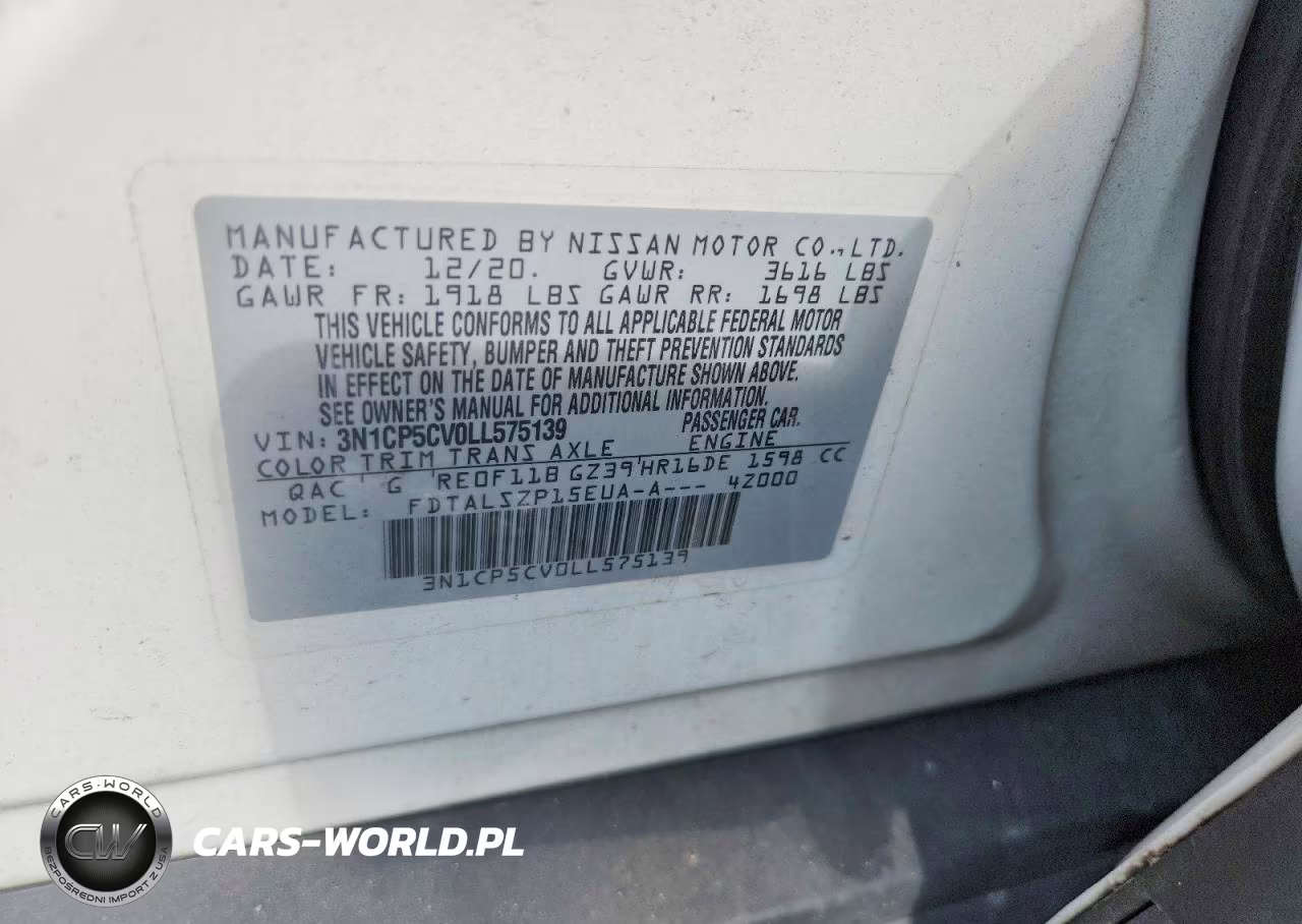 2020 Nissan Kicks Sv VIN:3N1CP5CV0LL575139 - 12