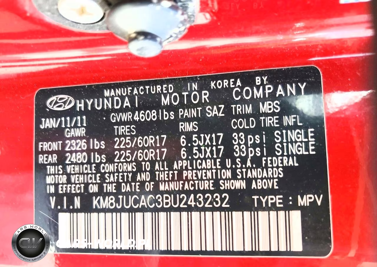 2011 Hyundai Tucson Gls VIN:KM8JUCAC3BU243232 - 12