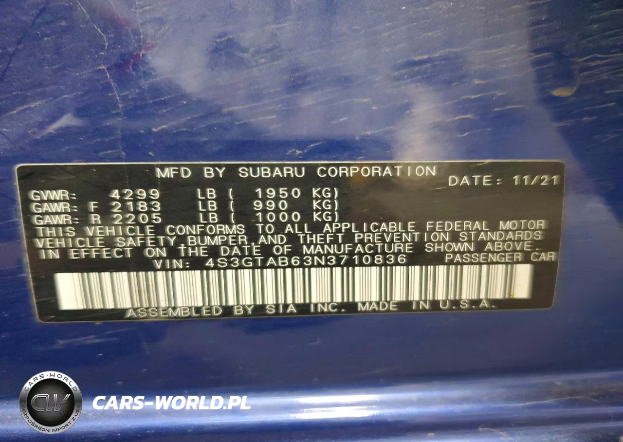 2022 Subaru Impreza VIN:4S3GTAB63N3710836 - 12