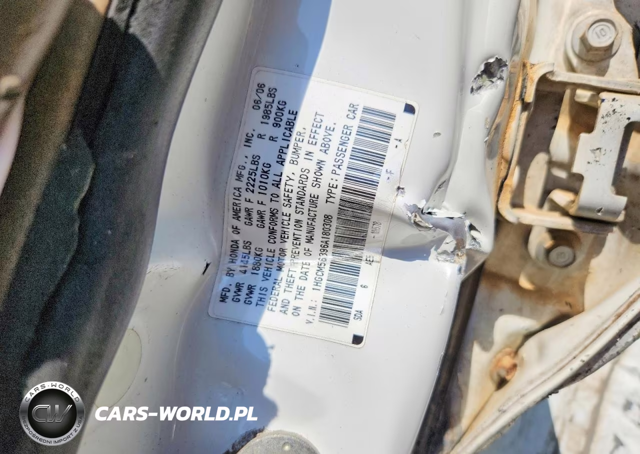 2006 Honda Accord Se VIN:1HGCM56396A180308 - 12