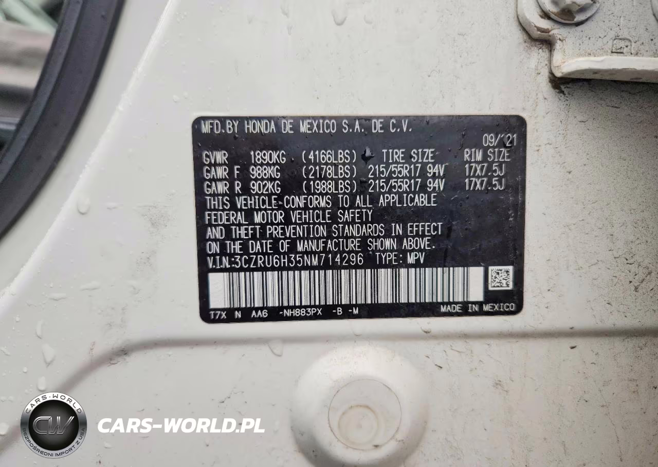 2022 Honda Hr-V Lx VIN:3CZRU6H35NM714296 - 13