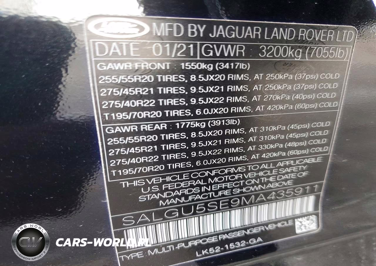 2021 Land Rover Landrover VIN:SALGU5SE9MA435911 - 14