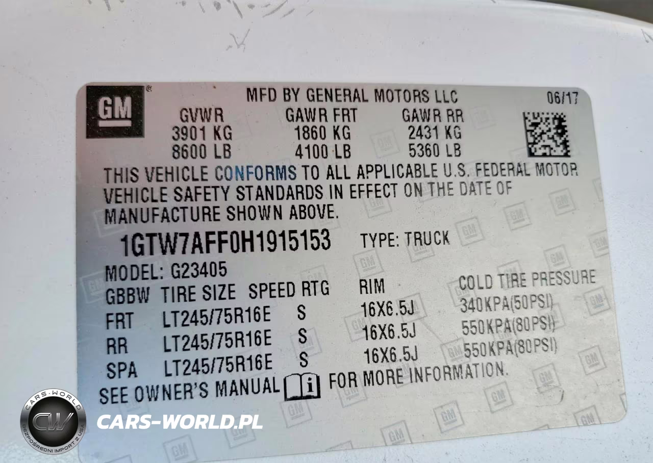2017 GMC Savana G2500 VIN:1GTW7AFF0H1915153 - 13