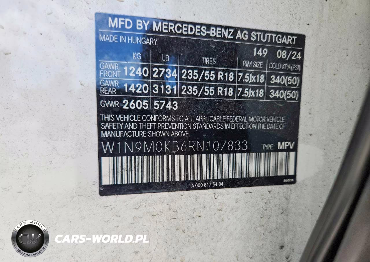2024 Mercedes-Benz Eqb 300 4Matic VIN:W1N9M0KB6RN107833 - 13
