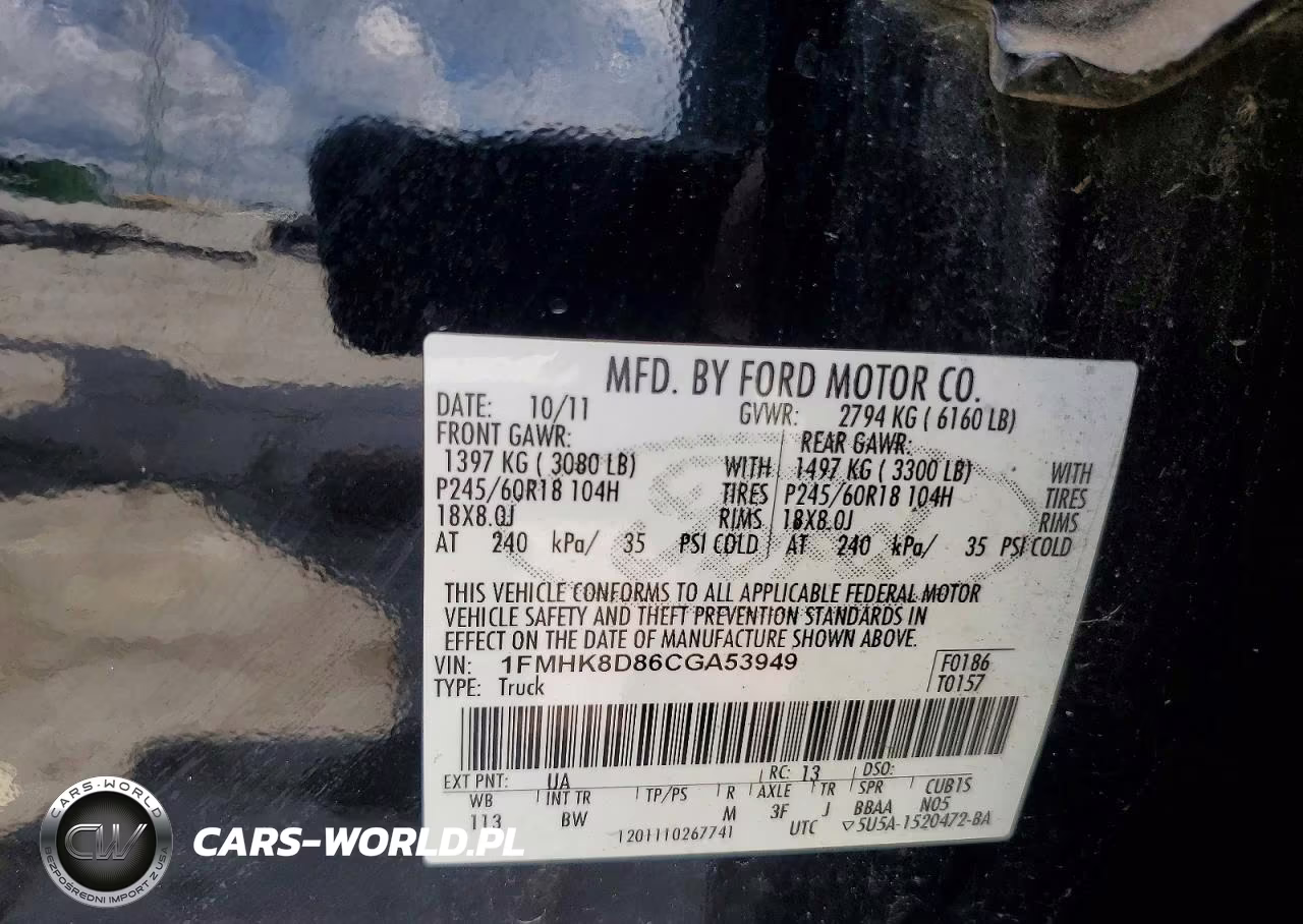 2012 Ford Explorer Xlt VIN:1FMHK8D86CGA53949 - 13